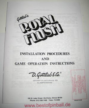 Royal Flush Operators Handbook (Gottlieb)